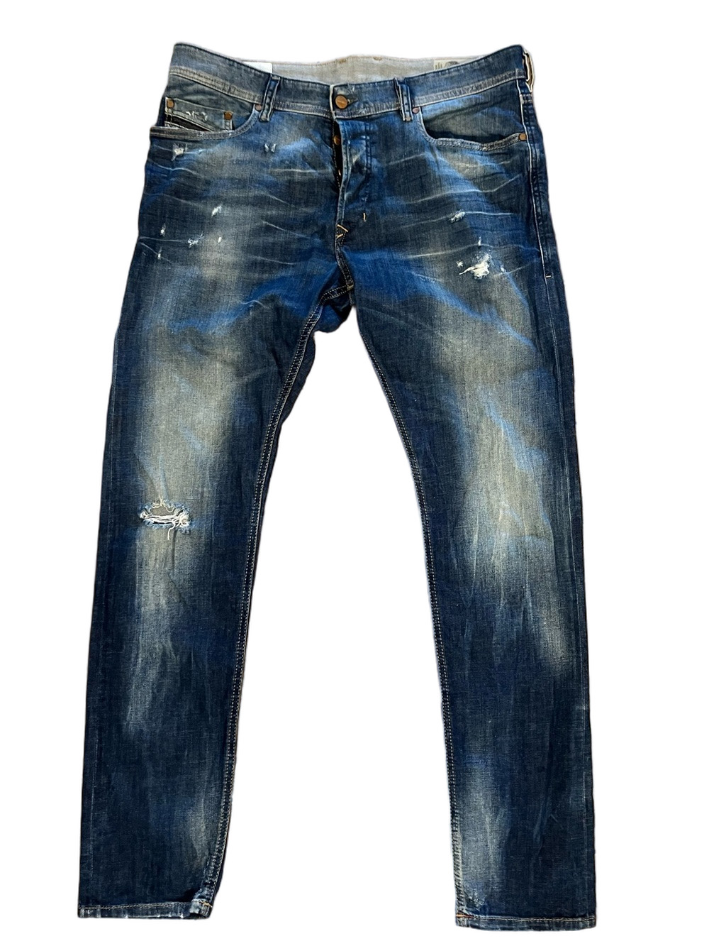 Diesel Tepphar Slim-Carrot Distressed Stretch Jeans 084MX Wash W33 L32